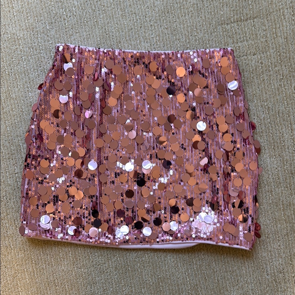 Sequin Pink Mini Skirt